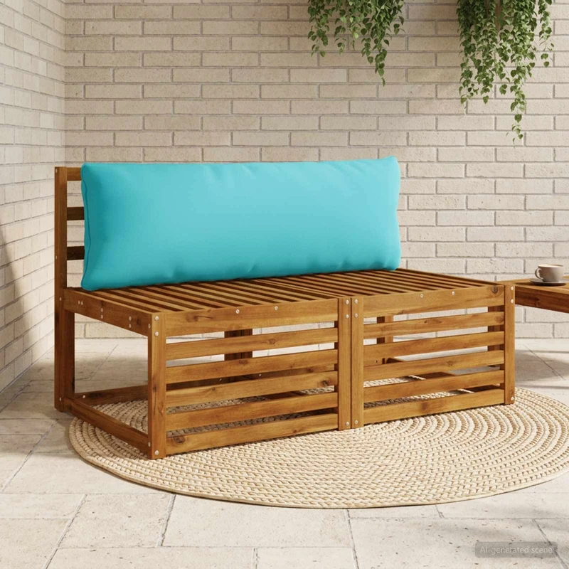 Back Cushion PUTTEN 100% Polyester Turquoise 120 x 40 x 15 cm
