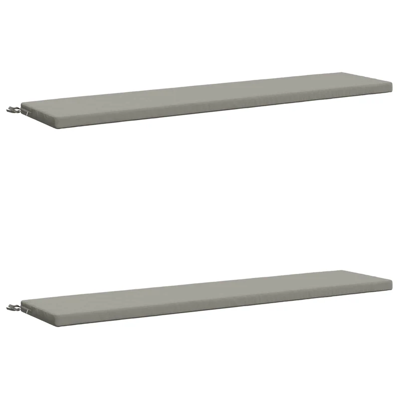 Bench Cushions SOEST 2 pcs 100% Polyester Grey 170 x 40 x 5 cm