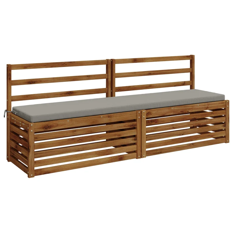 Bench Cushions SOEST 2 pcs 100% Polyester Grey 170 x 40 x 5 cm