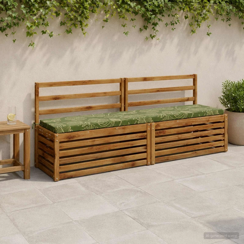 Bench Cushion SOEST 100% Polyester Leaf Design 170 x 40 x 5 cm
