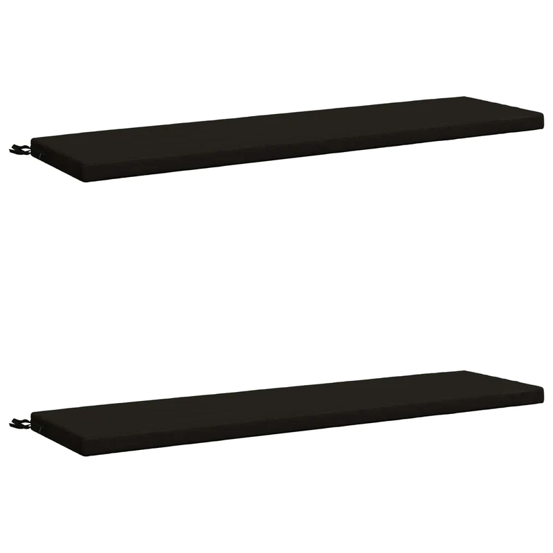 Bench Cushions SOEST 2 pcs 100% Polyester Black 140 x 40 x 5 cm