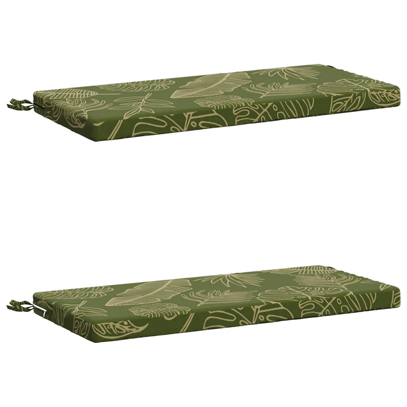Bench Cushions SOEST 2 pcs 100% Polyester Leaf Design