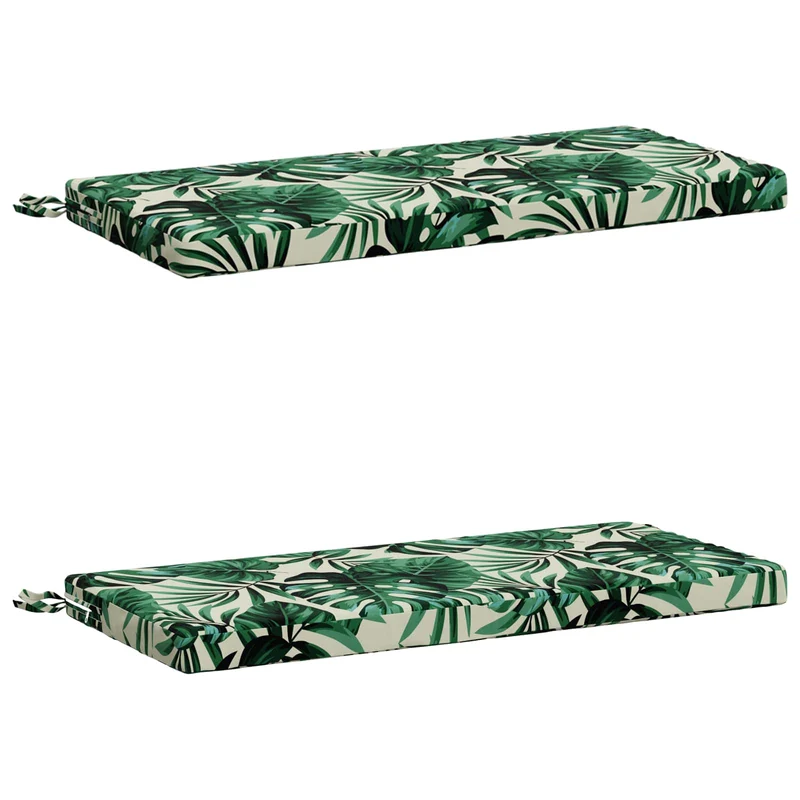 Bench Cushions SOEST 2 pcs 100% Polyester Leaf Pattern
