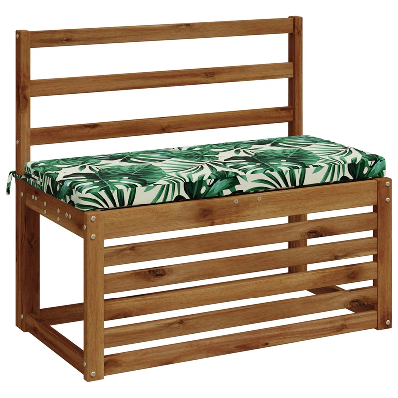 Bench Cushions SOEST 2 pcs 100% Polyester Leaf Pattern