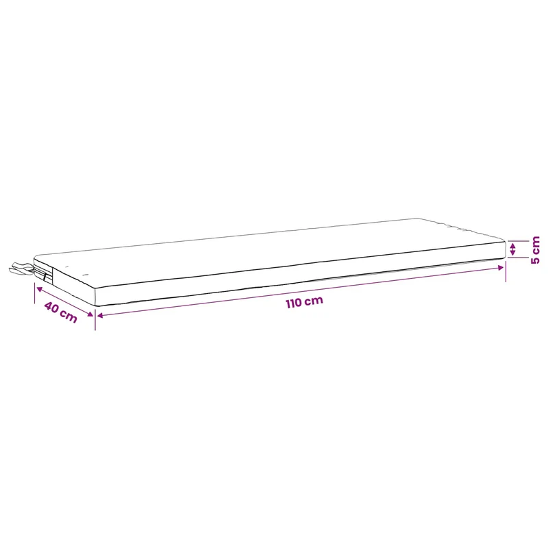 Bench Cushions SOEST 2 pcs 100% Polyester Black 110 x 40 x 5 cm