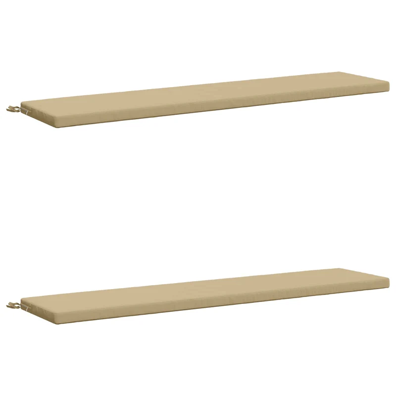 Bench Cushions SOEST 2 pcs 100% Polyester Beige 200 x 40 x 5 cm