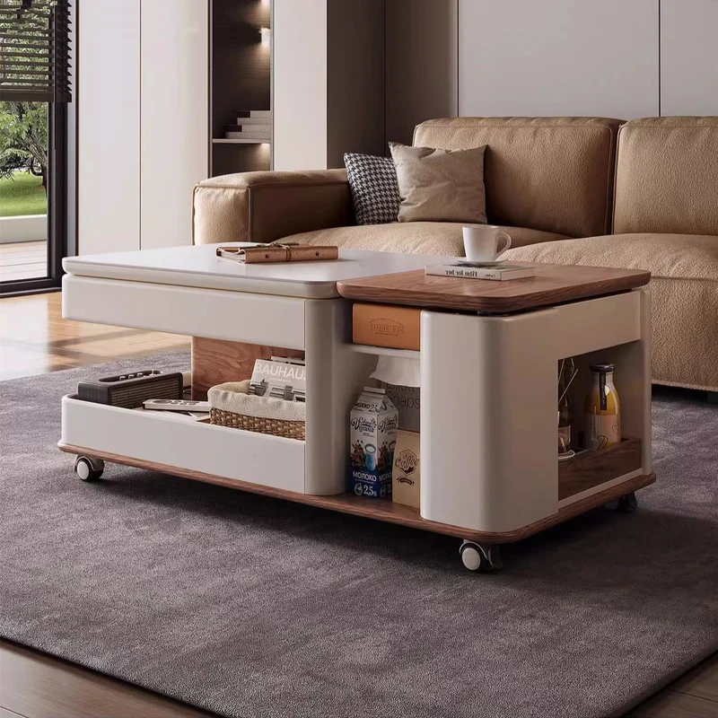 Table basse de luxe légère et rotative à dessus moderne