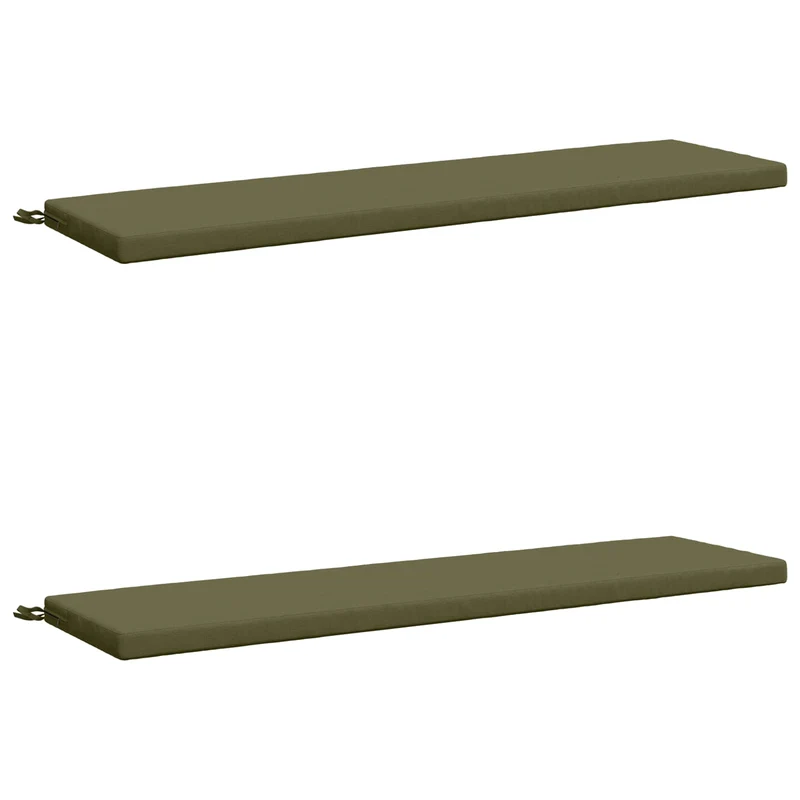 Bench Cushions SOEST 2 pcs 100% Polyester Olive Green