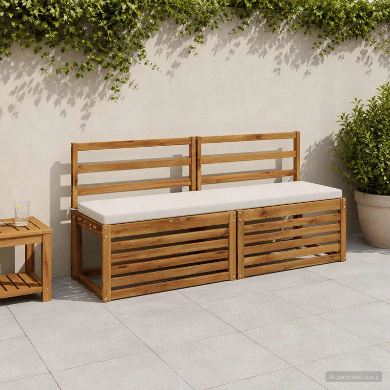 Bench Cushions SOEST 2 pcs 100% Polyester White 160 x 40 x 5 cm