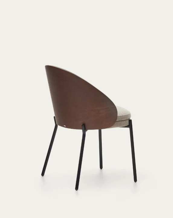 Eamy Chair Light Brown & Walnut Finish