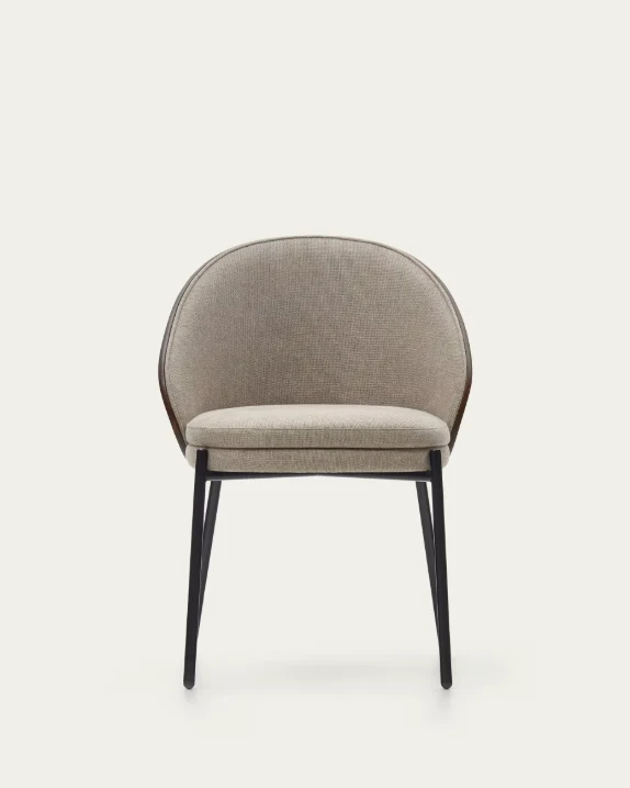Eamy Chair Light Brown & Walnut Finish