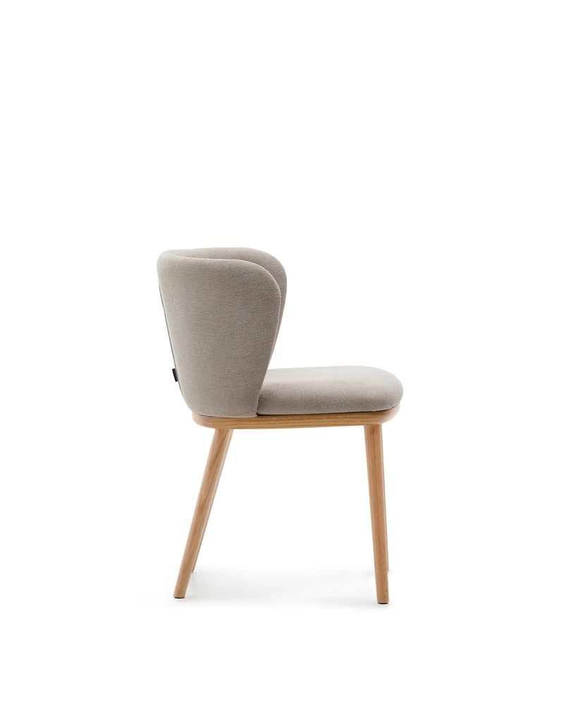 Ciselia chair brown chenille and natural legs