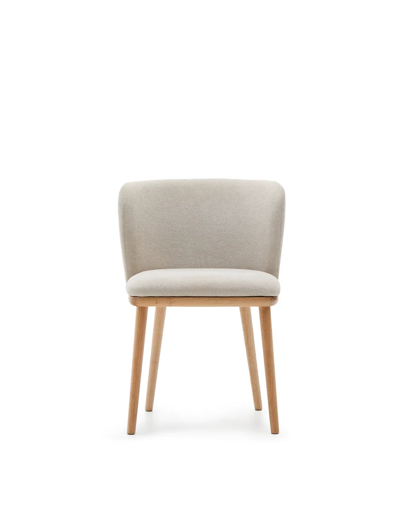 Ciselia chair beige chenille and natural legs