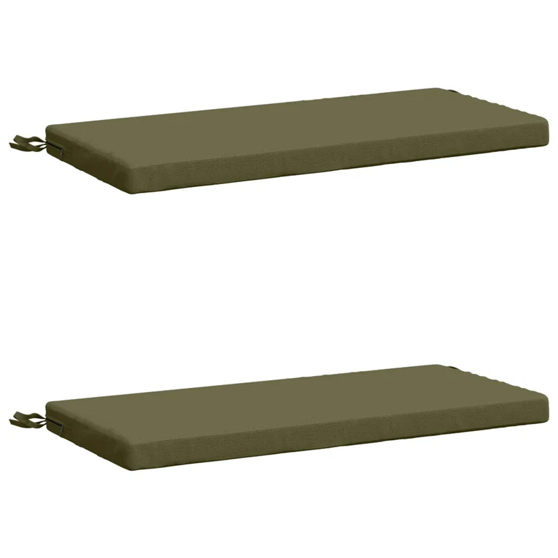 Bench Cushions SOEST 2 pcs 100% Polyester Olive Green