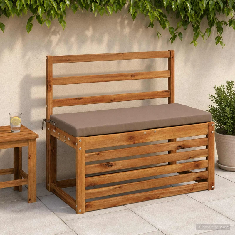 Bench Cushion SOEST 100% Polyester Taupe 60 x 40 x 5 cm