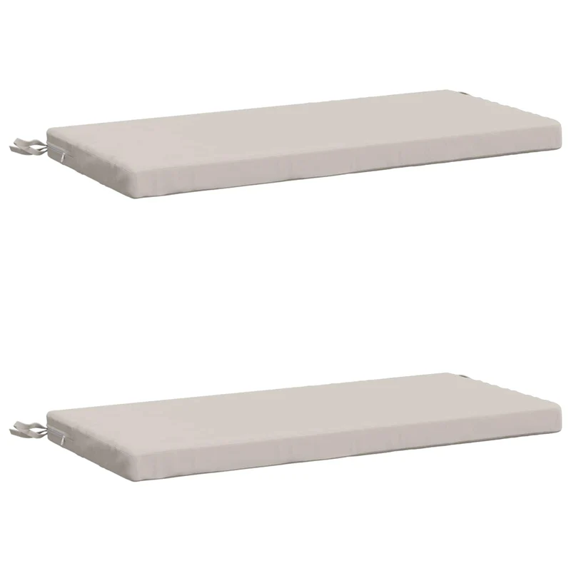 Bench Cushions SOEST 2 pcs 100% Polyester White 60 x 40 x 5 cm