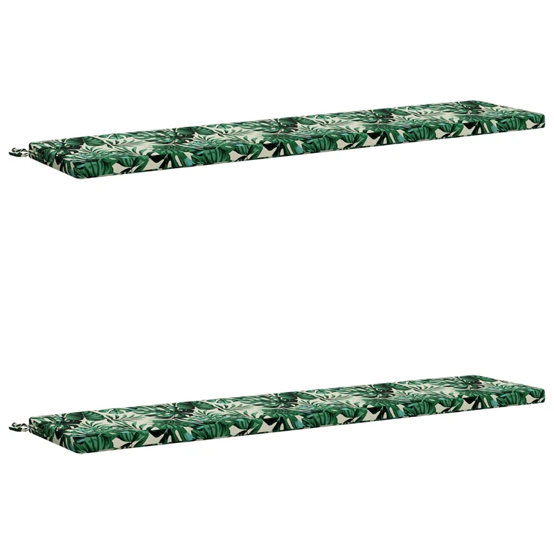 Bench Cushions SOEST 2 pcs 100% Polyester Leaf Pattern