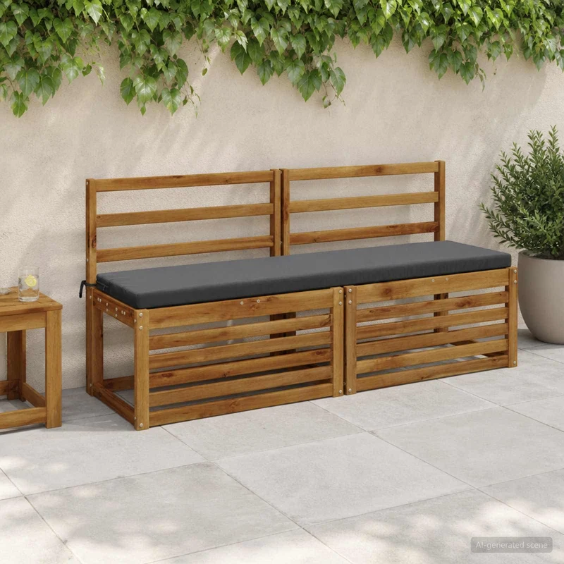 Bench Cushions SOEST 2 pcs 100% Polyester Anthracite
