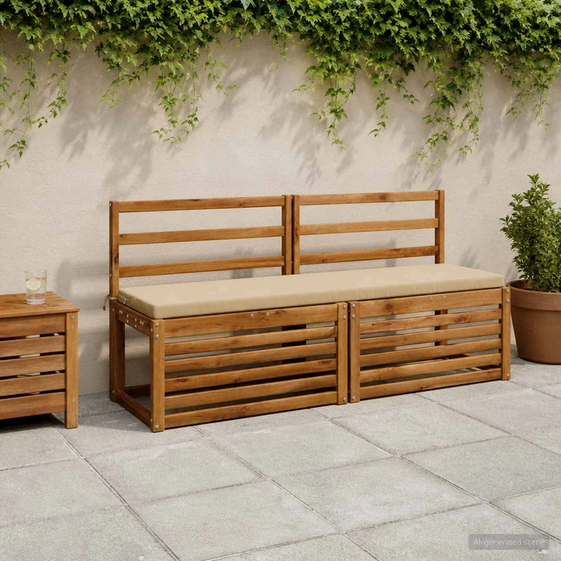 Bench Cushion SOEST 100% Polyester Beige 140 x 40 x 5 cm