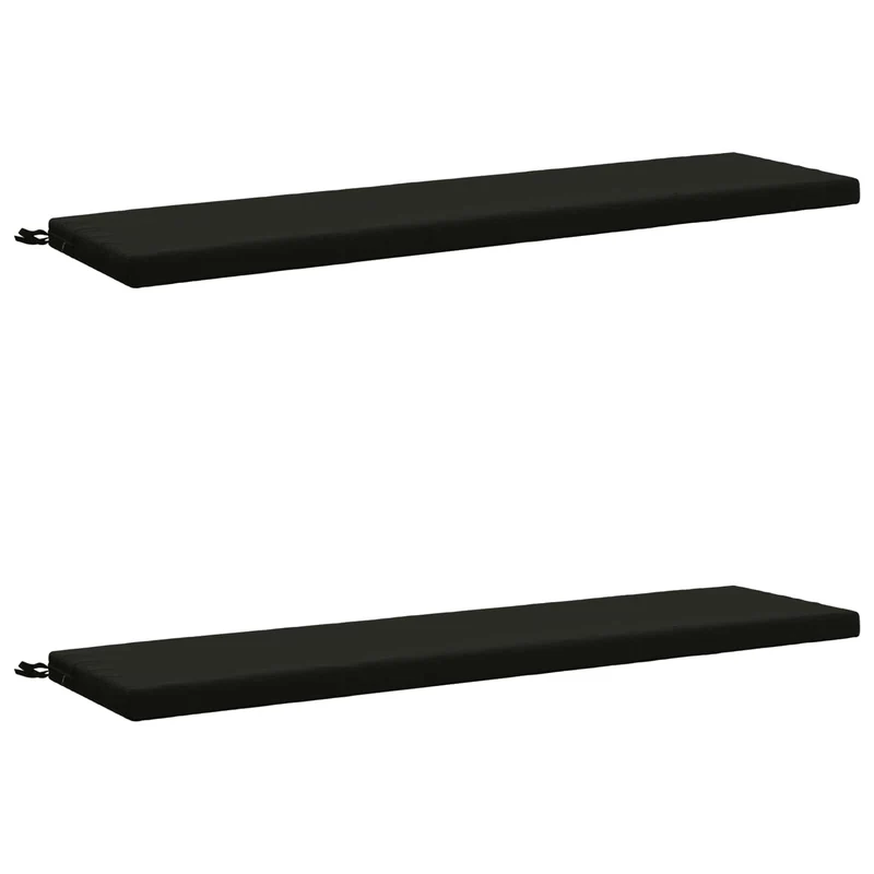 Bench Cushions SOEST 2 pcs 100% Polyester Black 140 x 40 x 5 cm