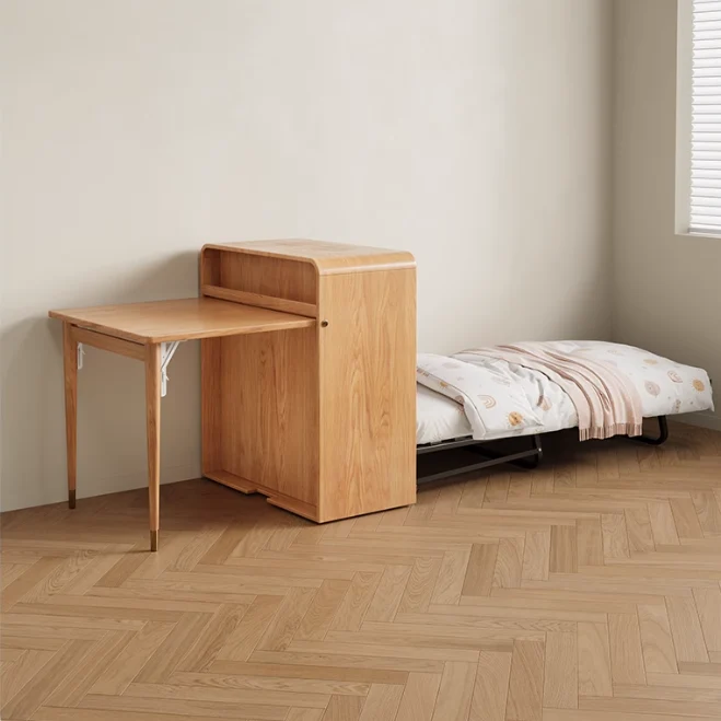 Bureau pliable 3 en 1 gain de place avec lit escamotable