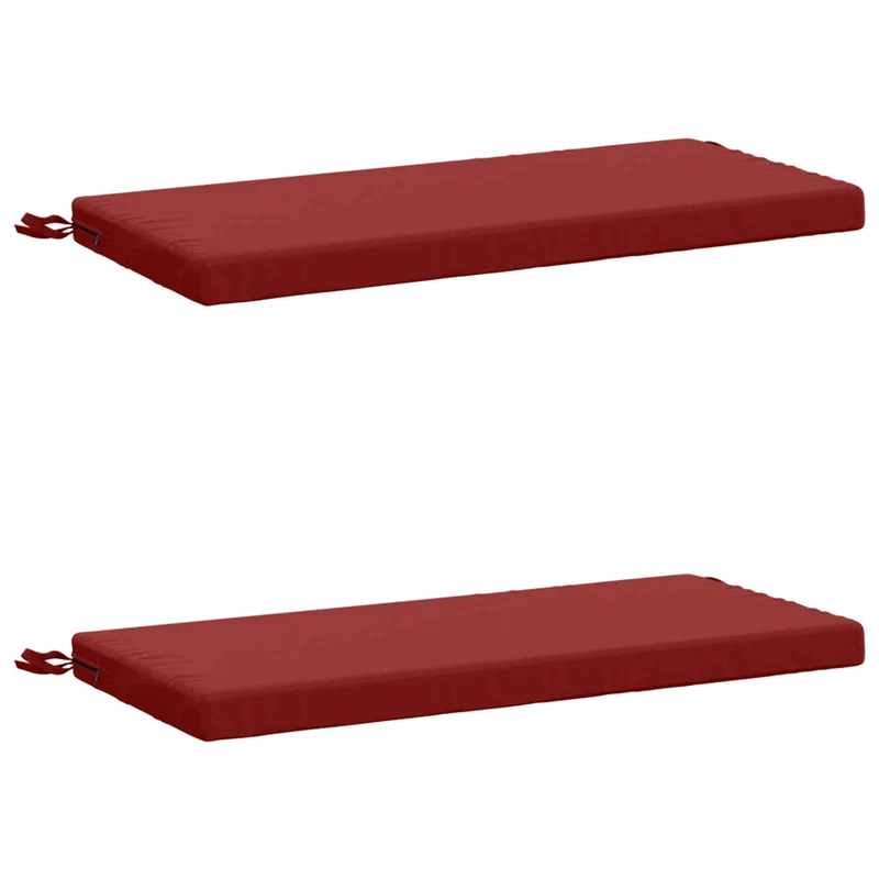 Bench Cushions SOEST 2 pcs 100% Polyester Wine Red