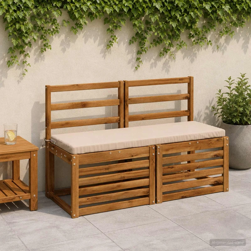 Bench Cushions SOEST 2 pcs 100% Polyester Cream 110 x 40 x 5 cm