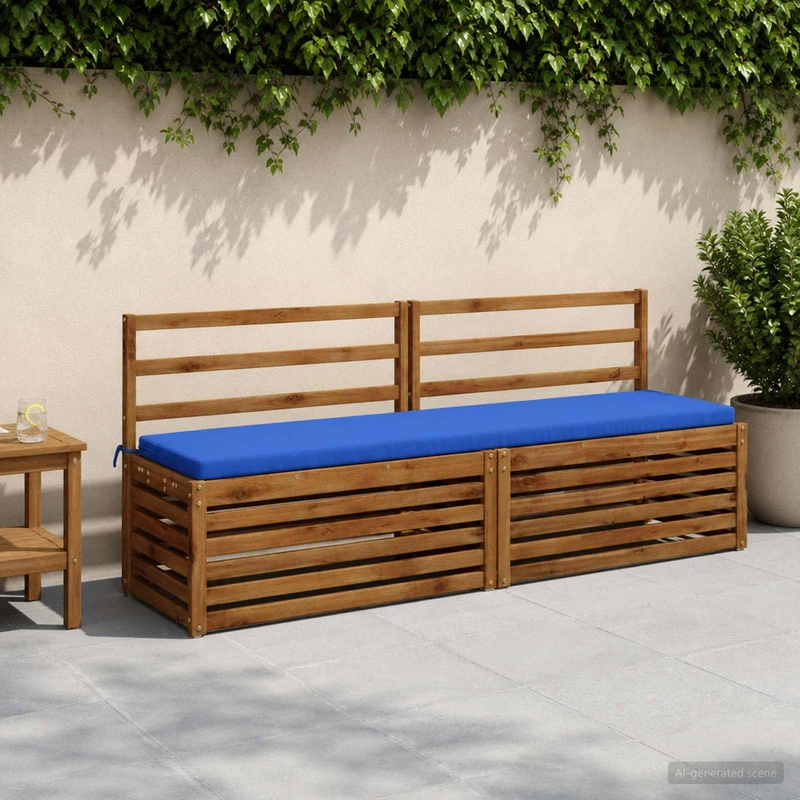 Bench Cushion SOEST 100% Polyester Royal Blue 200 x 40 x 5 cm