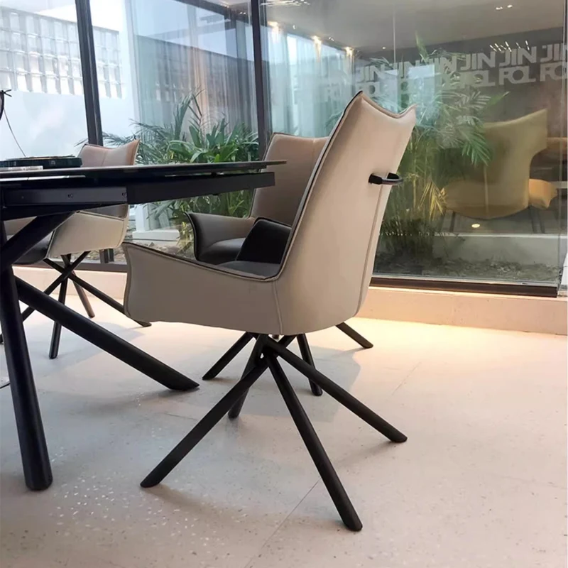 Table de salle à manger rotative extensible avec plateau en dalles de roche