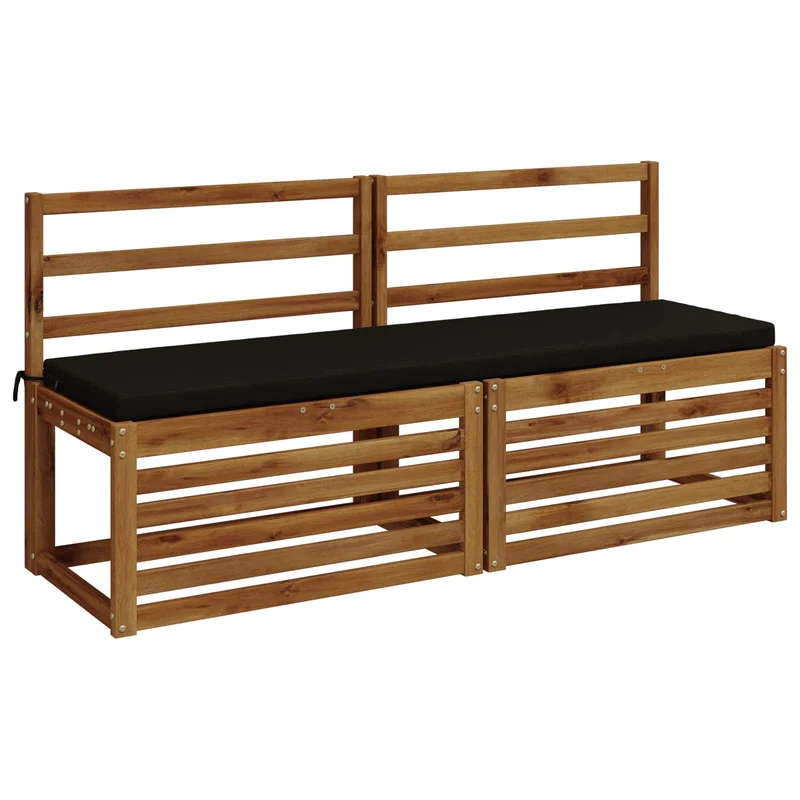 Bench Cushions SOEST 2 pcs 100% Polyester Black 160 x 40 x 5 cm