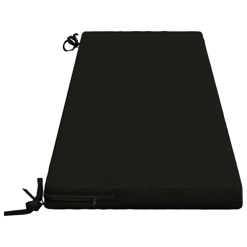 Bench Cushions SOEST 2 pcs 100% Polyester Black 160 x 40 x 5 cm