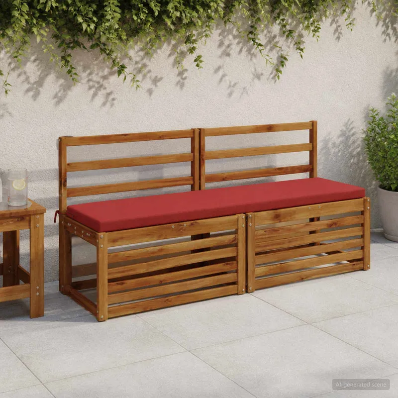 Bench Cushions SOEST 2 pcs 100% Polyester Red 160 x 40 x 5 cm