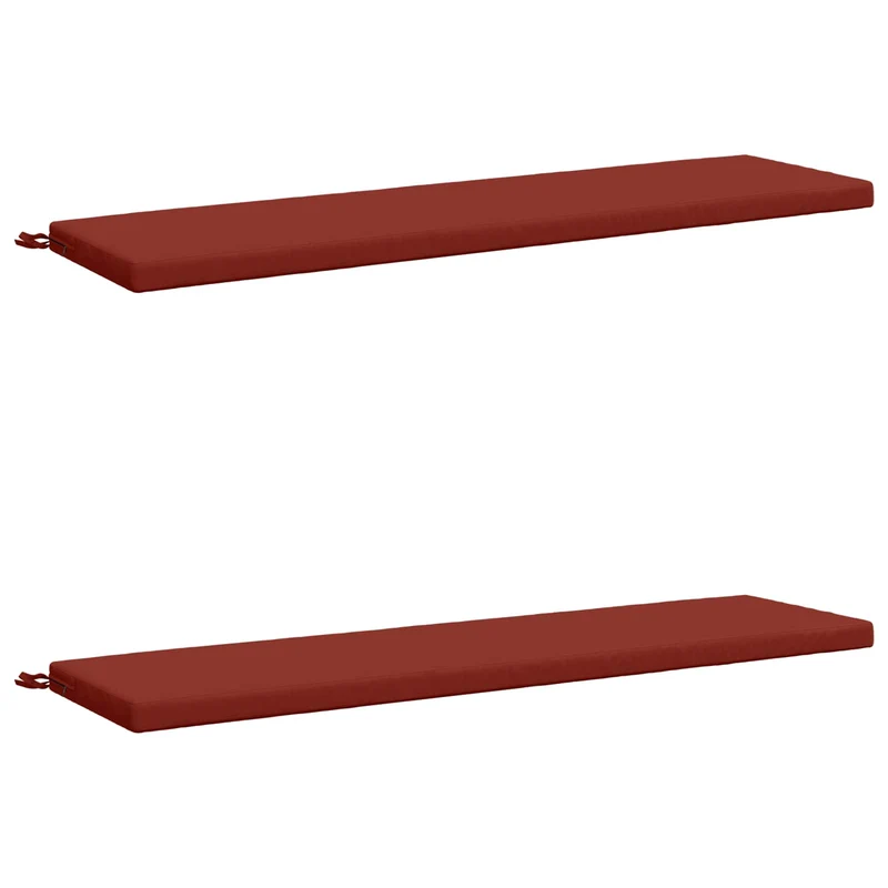 Bench Cushions SOEST 2 pcs 100% Polyester Red 160 x 40 x 5 cm
