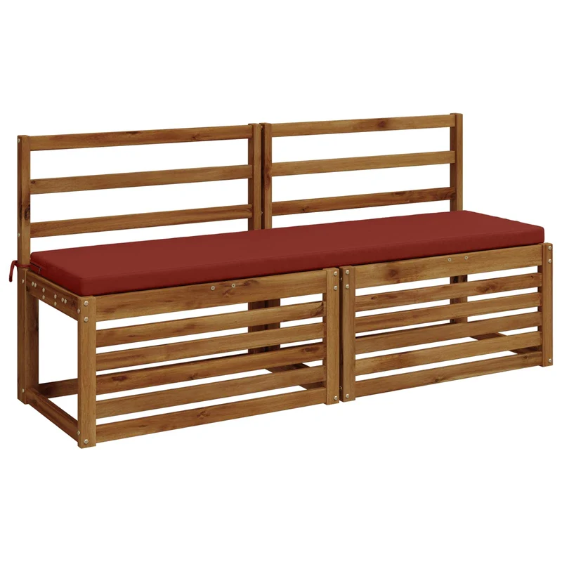 Bench Cushions SOEST 2 pcs 100% Polyester Red 160 x 40 x 5 cm
