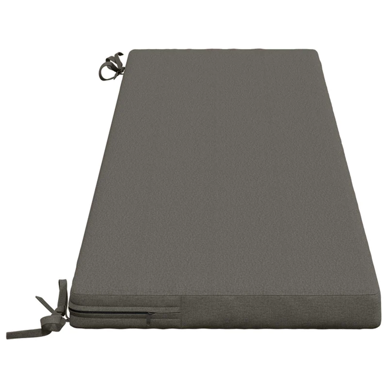 Bench Cushion SOEST 100% Polyester Grey 160 x 40 x 5 cm