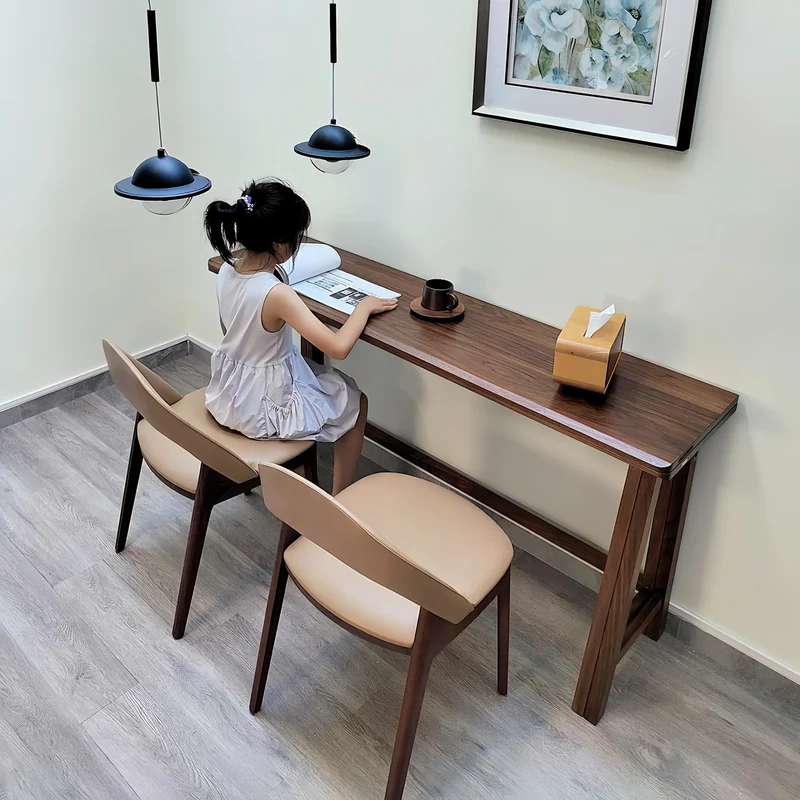 Table de salle à manger pliante en bois massif avec plateau et pieds pliables
