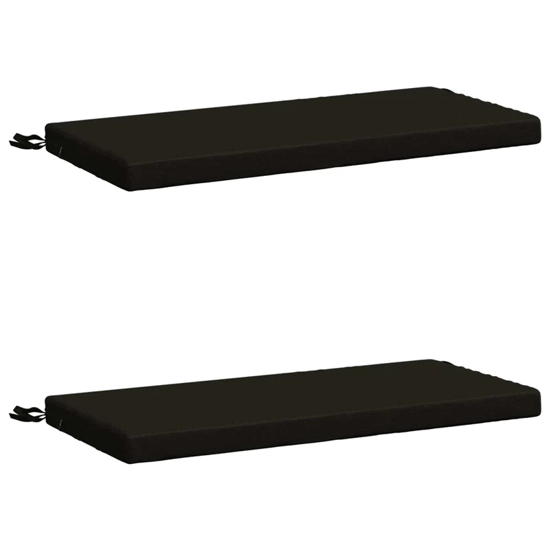 Bench Cushions SOEST 2 pcs 100% Polyester Black 60 x 40 x 5 cm