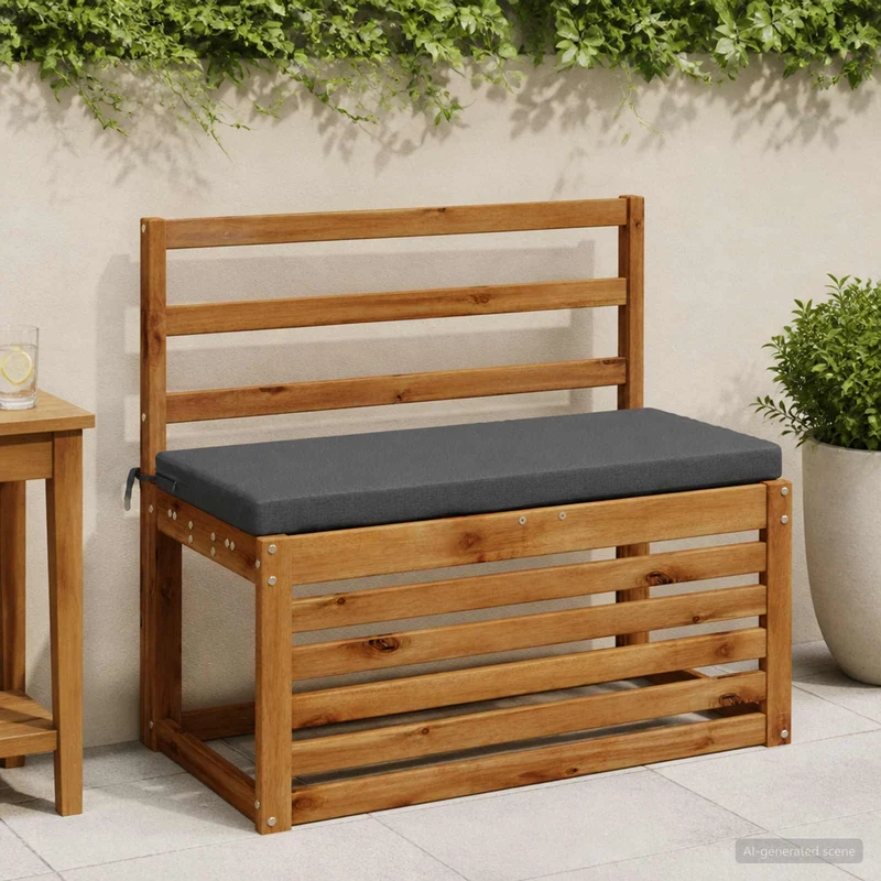 Bench Cushion SOEST 100% Polyester Anthracite 60 x 40 x 5 cm