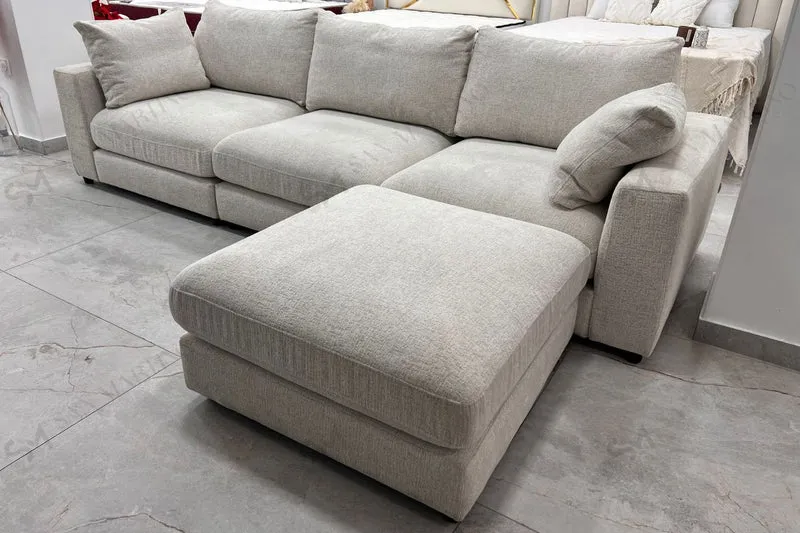 Canapé Julia Modulable Chenille 3+1 Pouf