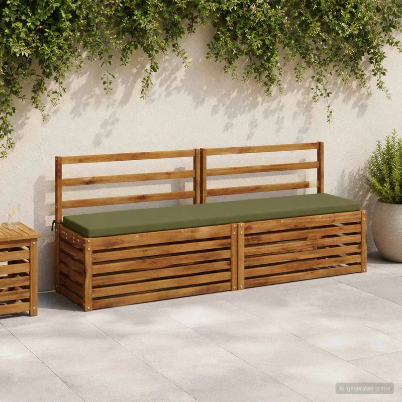 Bench Cushion SOEST 100% Polyester Olive Green 180 x 40 x 5 cm