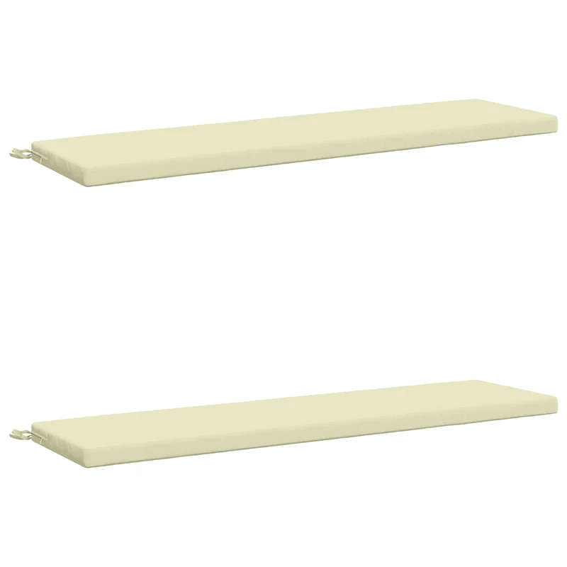 Bench Cushions SOEST 2 pcs 100% Polyester Cream 140 x 40 x 5 cm