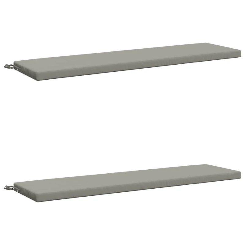 Bench Cushions SOEST 2 pcs 100% Polyester Grey 140 x 40 x 5 cm