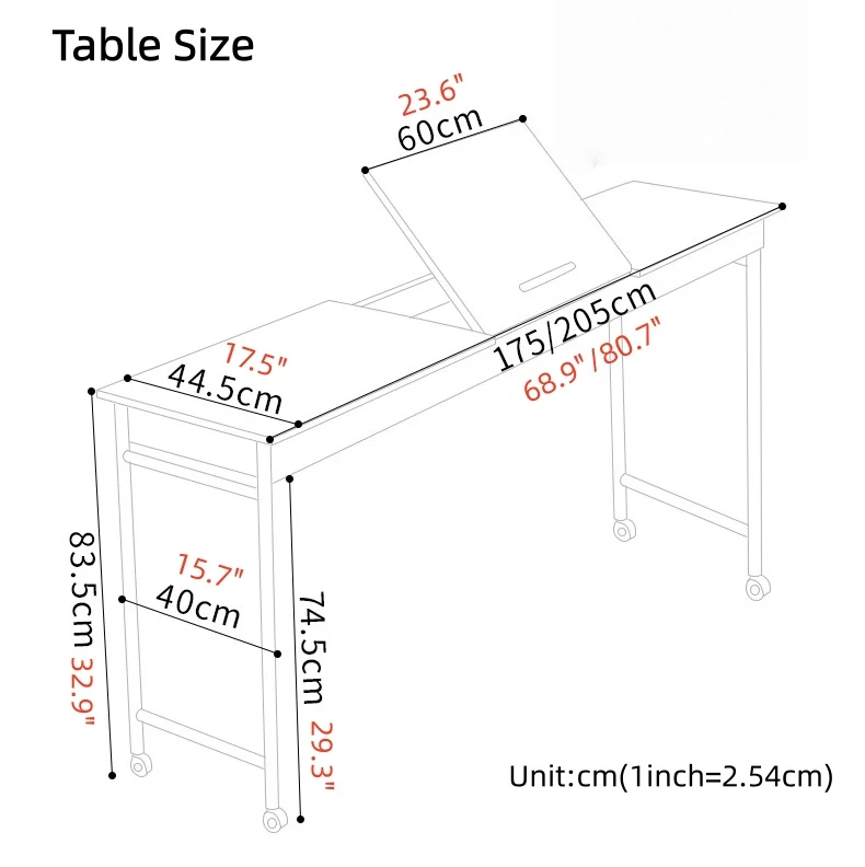 Table de lit avec plateau inclinable et roulettes universelles