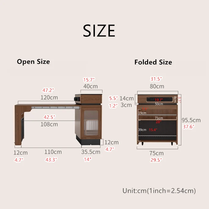 Îlot de cuisine extensible en bois massif avec rangement et 4 chaises de salle à manger pliantes