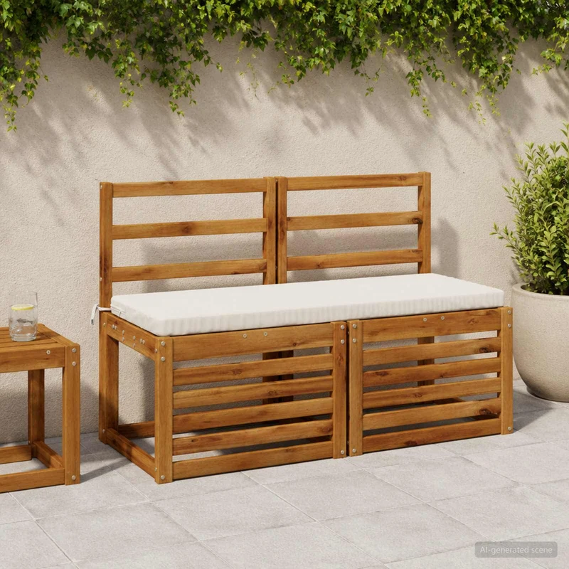 Bench Cushions SOEST 2 pcs 100% Polyester White 100 x 40 x 5 cm
