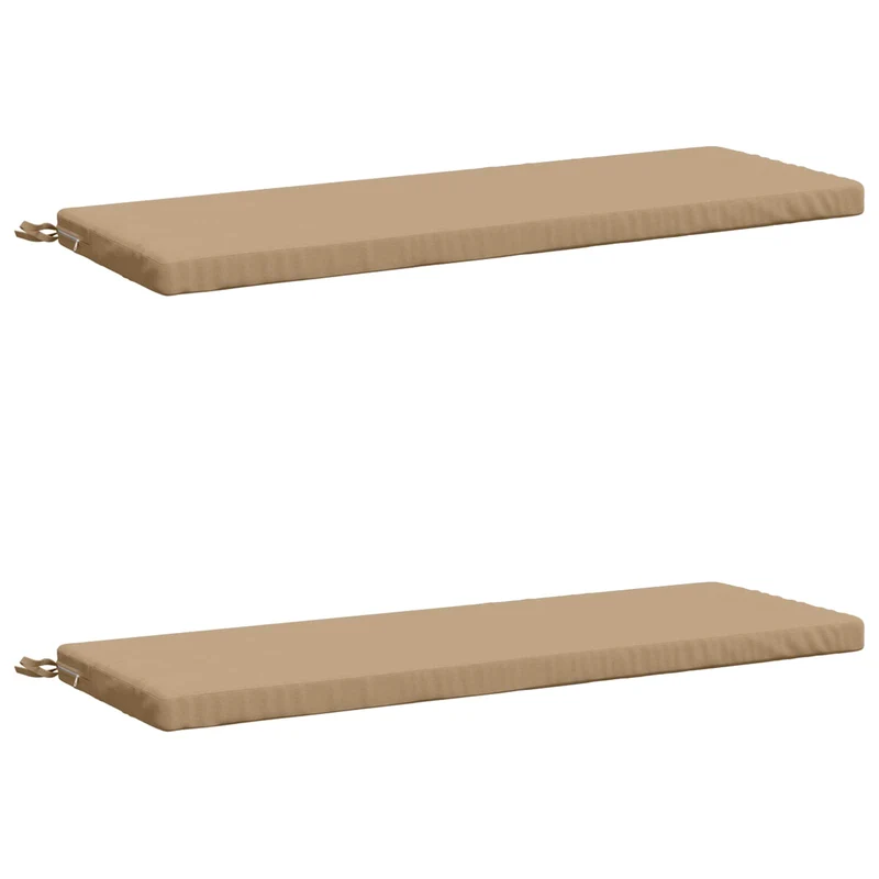 Bench Cushions SOEST 2 pcs 100% Polyester Sand 100 x 40 x 5 cm