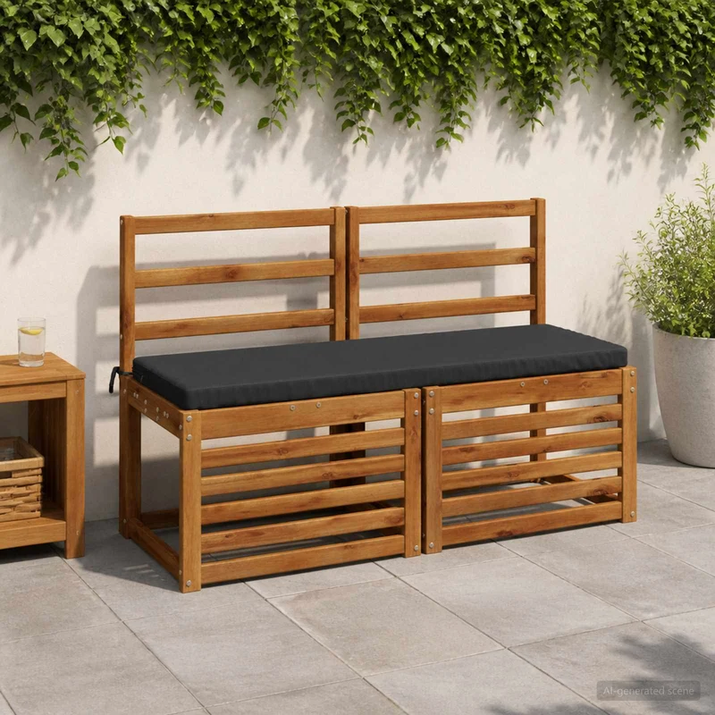Bench Cushion SOEST 100% Polyester Dark Blue 100 x 40 x 5 cm