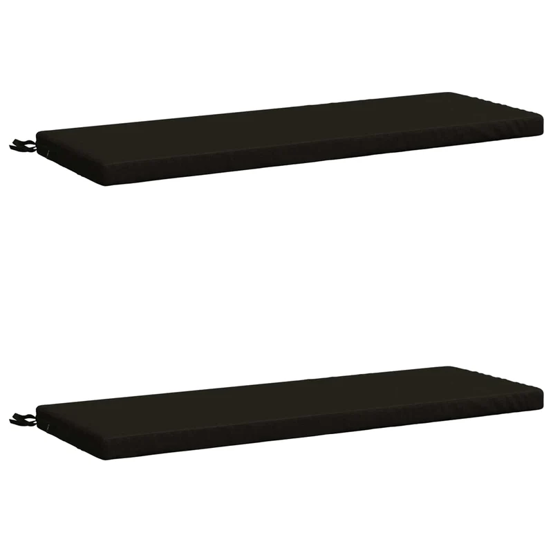 Bench Cushions SOEST 2 pcs 100% Polyester Black 100 x 40 x 5 cm