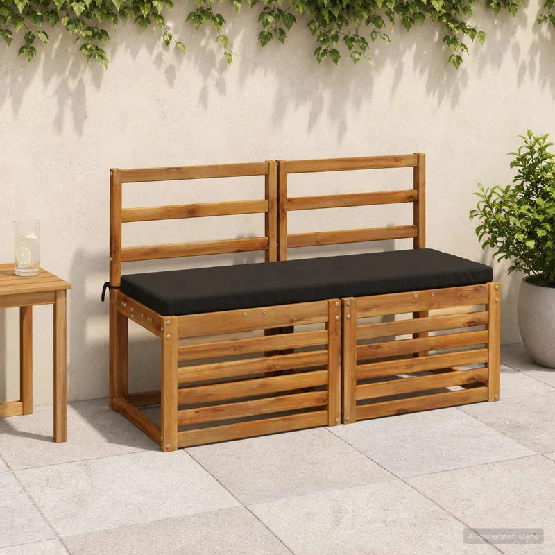 Bench Cushion SOEST 100% Polyester Black 110 x 40 x 5 cm