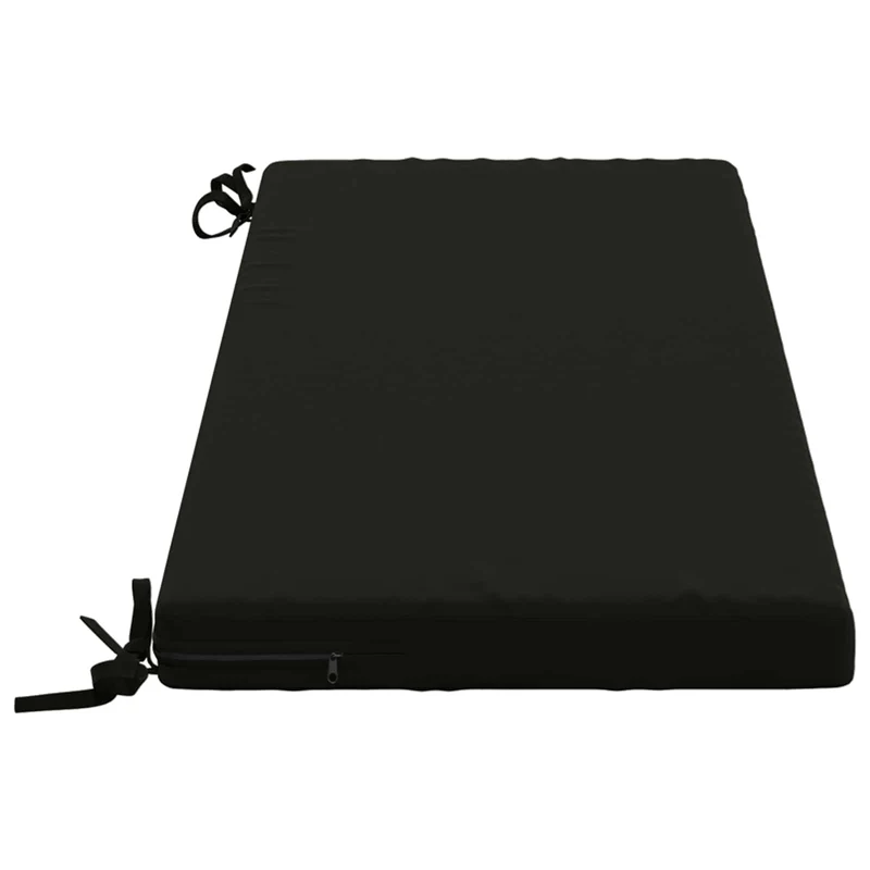 Bench Cushion SOEST 100% Polyester Black 110 x 40 x 5 cm